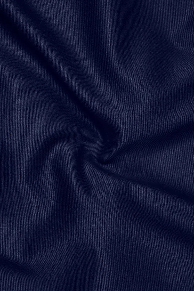 Obsidio-Ebony Navy Blue Wool Rich Slight Stretch Single Breasted Blazer 3