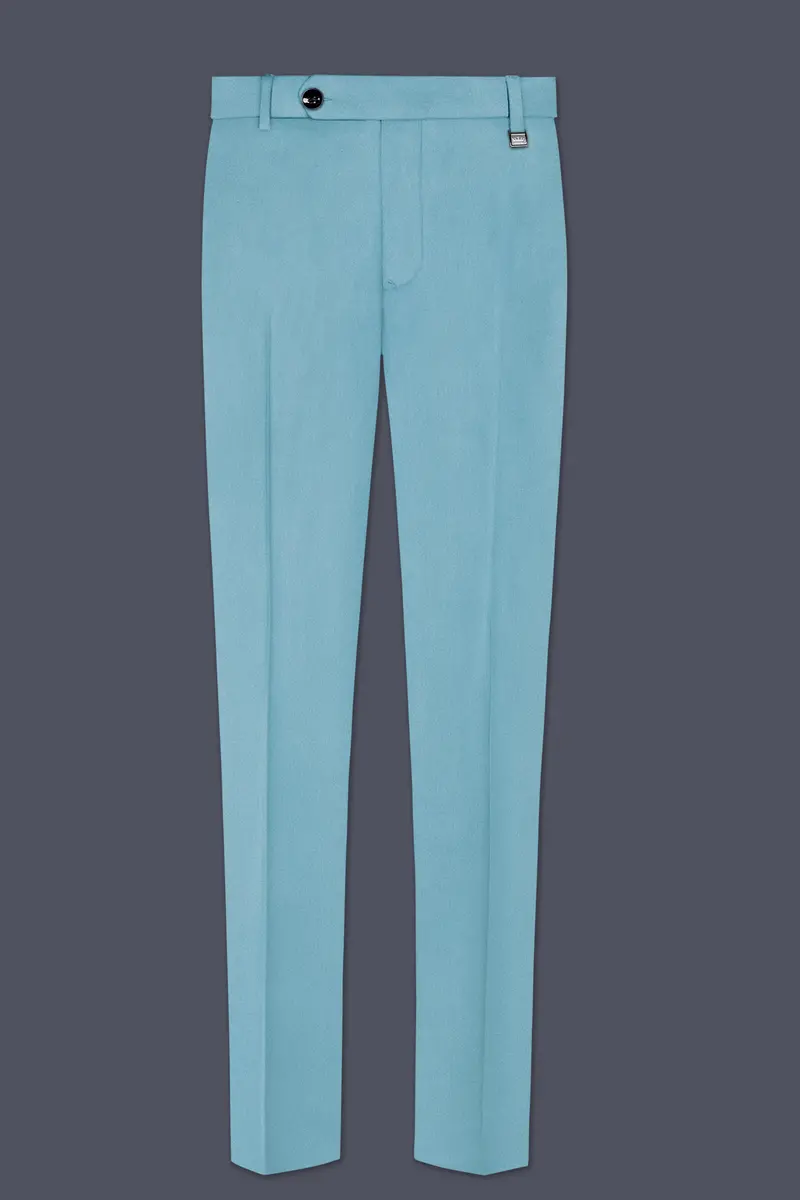 Ocevel-Naptune Blue Velvet Stretchable Waistband Pant 2