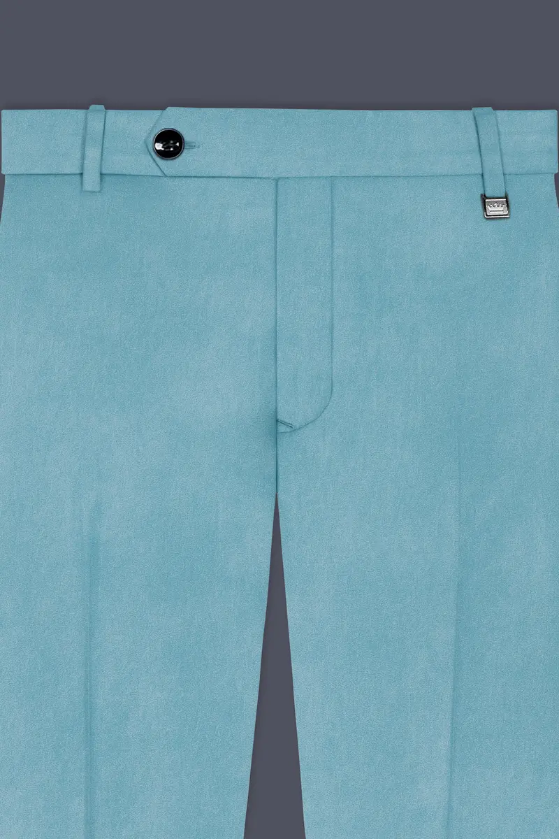 Ocevel-Naptune Blue Velvet Stretchable Waistband Pant 4