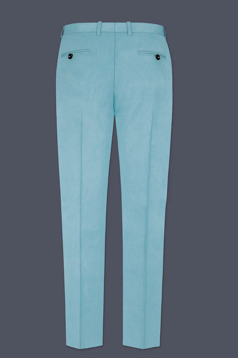Ocevel-Naptune Blue Velvet Stretchable Waistband Pant 5