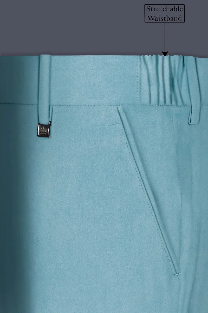 Ocevel-Naptune Blue Velvet Stretchable Waistband Pant 6