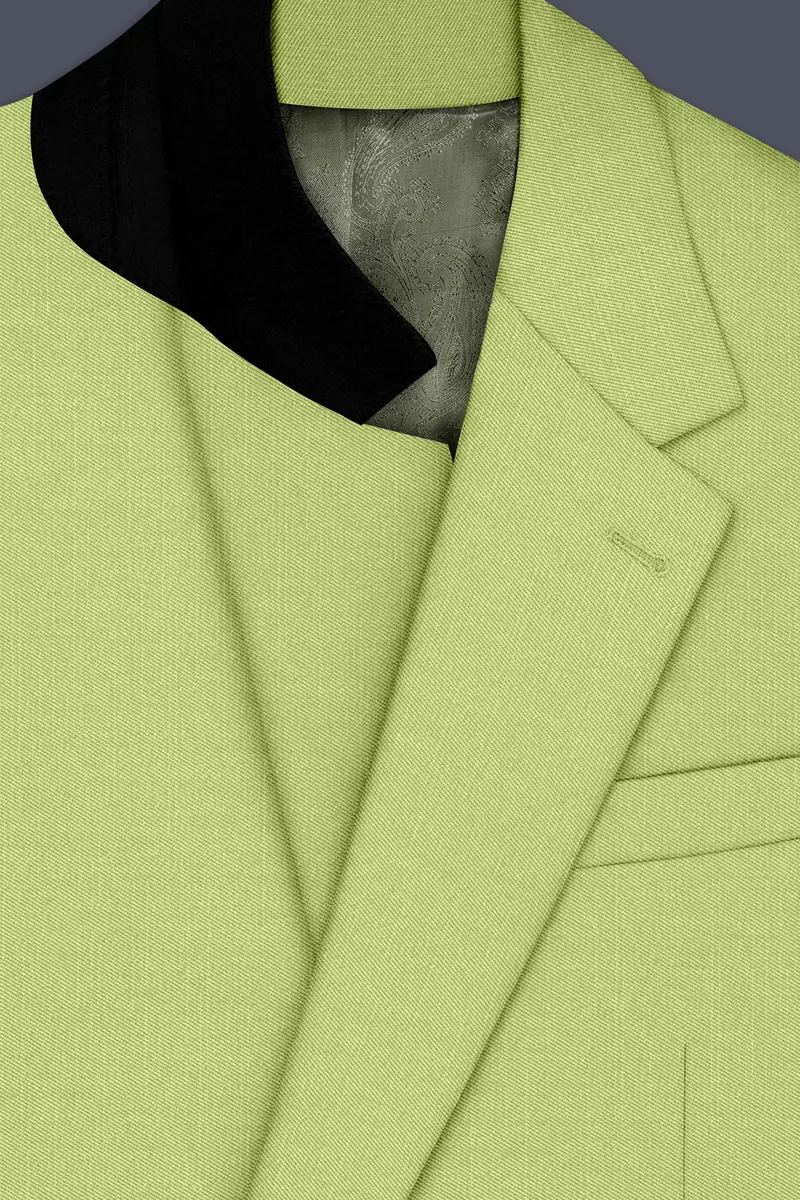 Ochre-Tan Green Wool Rich Slight Stretch Single Breasted Blazer 4