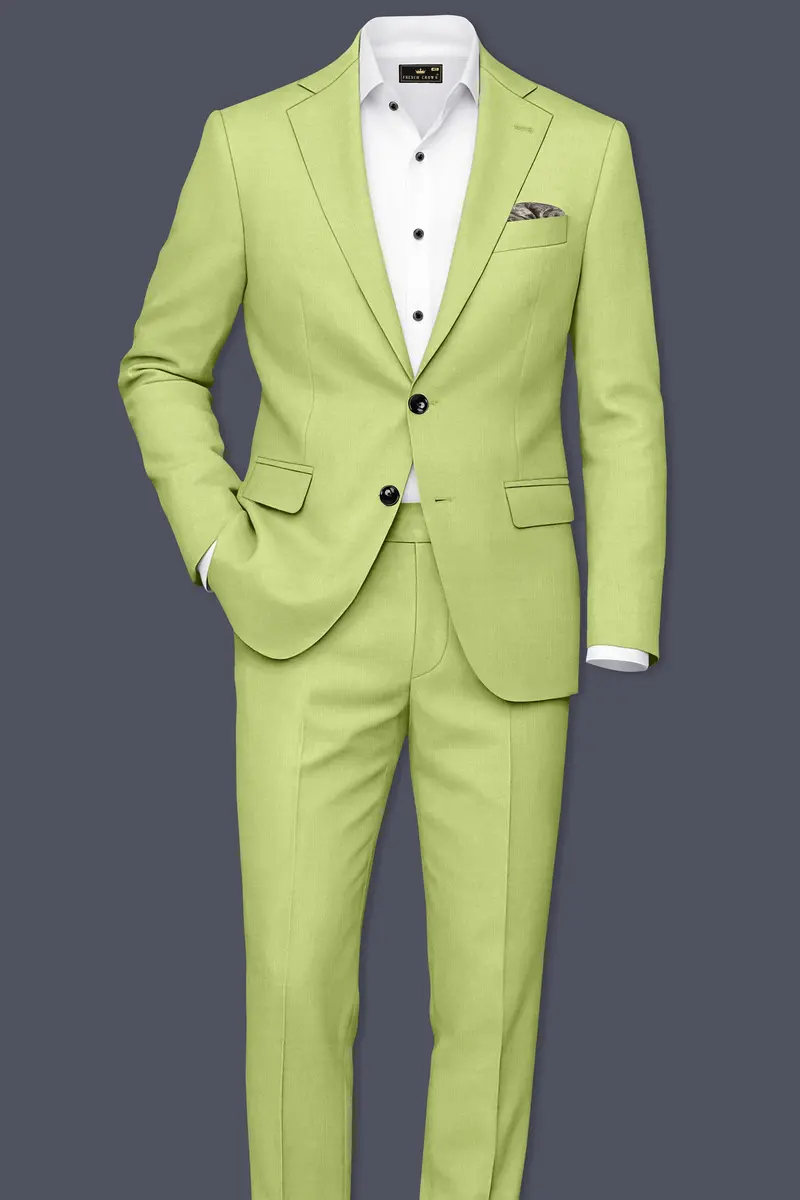 Ochre-Tan Green Wool Rich Slight Stretch Single Breasted Blazer 9