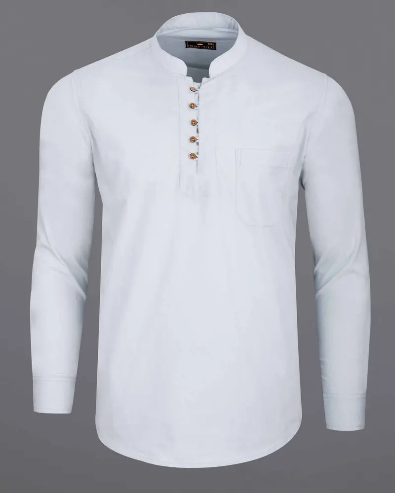 Off White Chambray Chambray Textured Premium Cotton Shirt 6