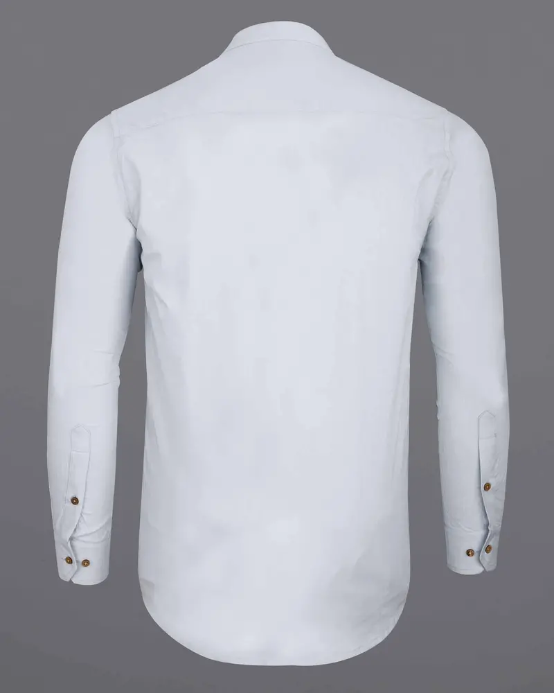 Off White Chambray Chambray Textured Premium Cotton Shirt 7