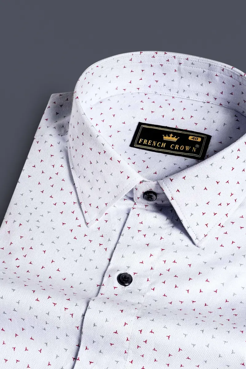 Off White Dobby Textured Premium Giza Cotton Shirt 1