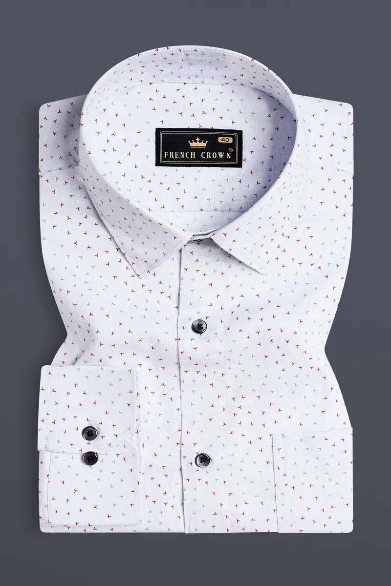 Off White Dobby Textured Premium Giza Cotton Shirt 4