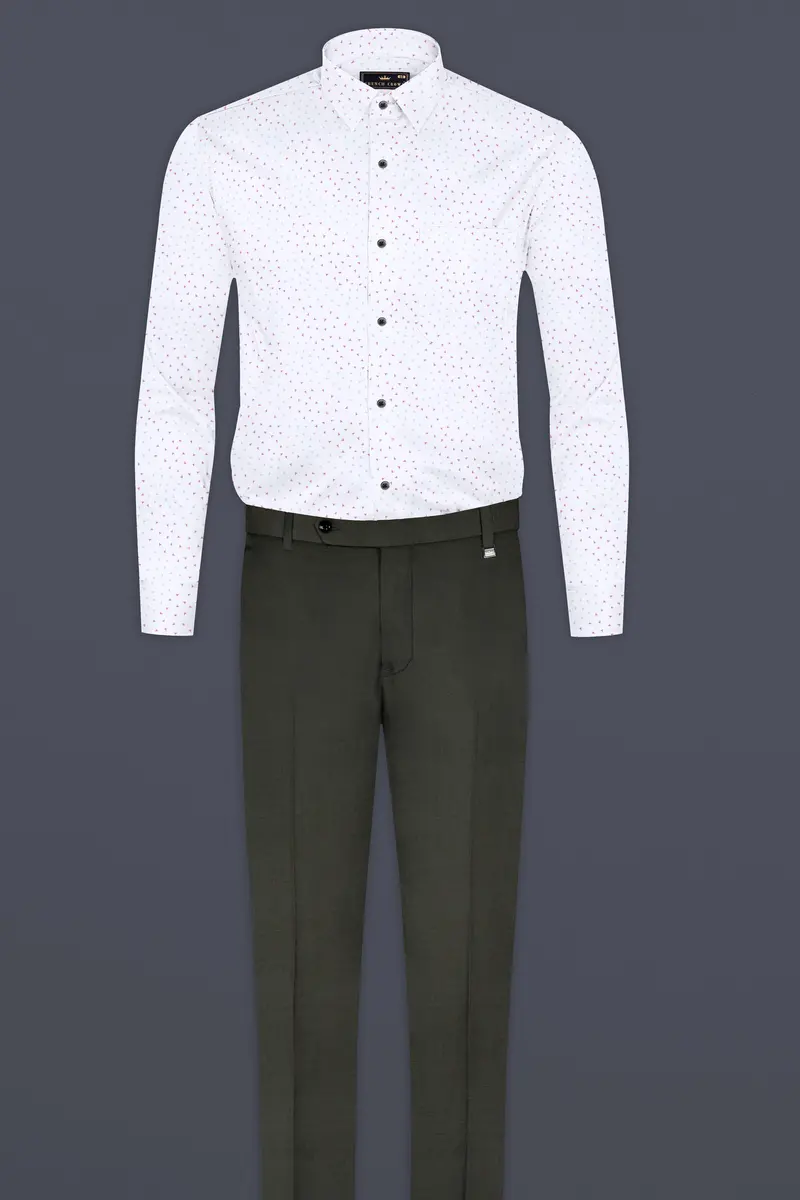 Off White Dobby Textured Premium Giza Cotton Shirt 6