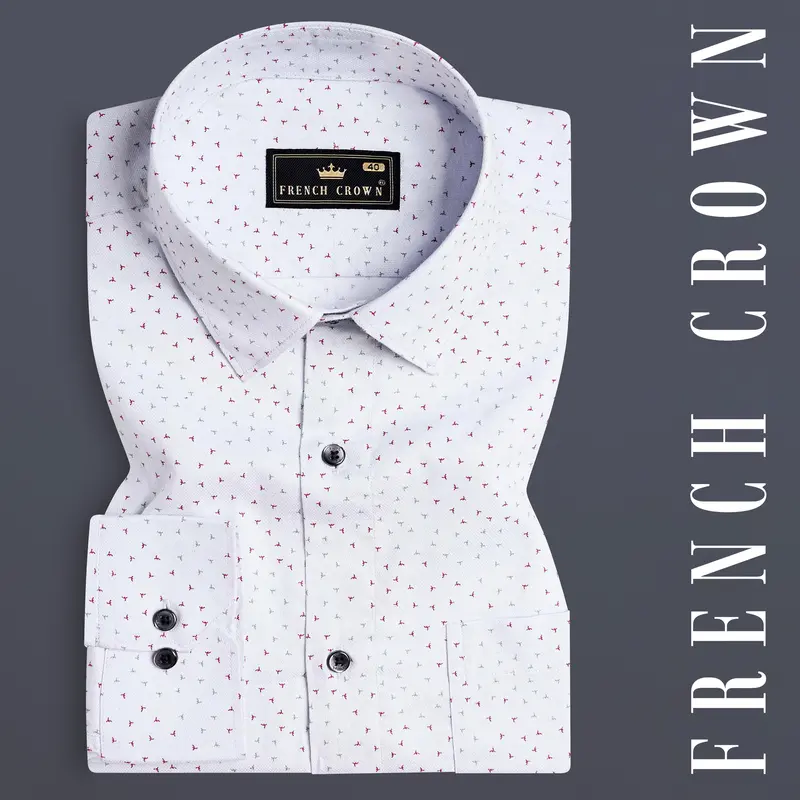 Off White Dobby Textured Premium Giza Cotton Shirt 7