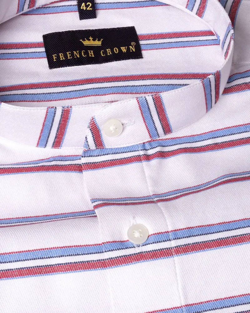 Off White Multicolors Striped Premium Twill Shirt 1