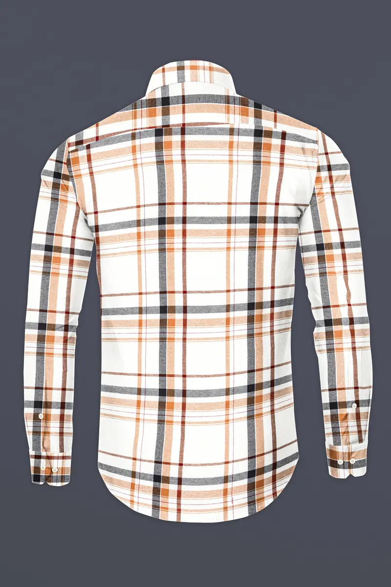 Off White Plaid Premium Tencel Shirt 5