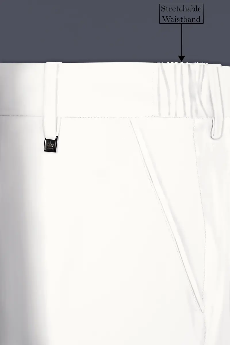 Off White Solid Wool Rich Double Breasted Slight Stretch Suit 15