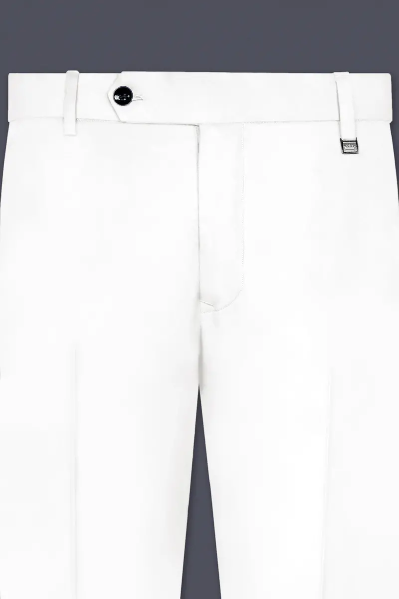 Off White Solid Wool Rich Tuxedo Slight Stretch Suit 12