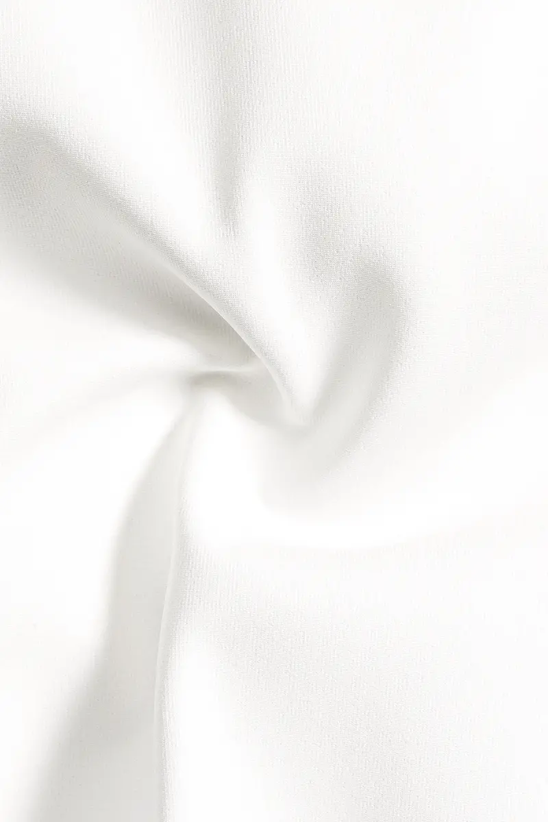 Off White Solid Wool Rich Tuxedo Slight Stretch Suit 3