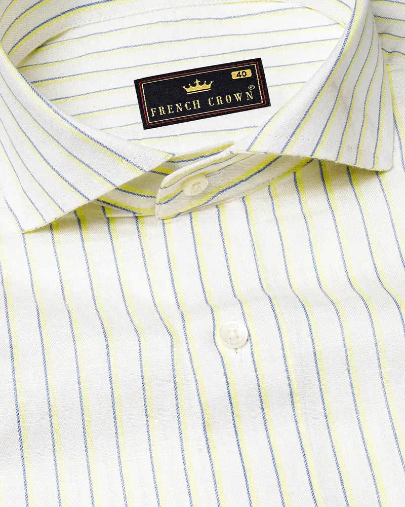 Off-White Striped Luxurious Linen Shirt 1