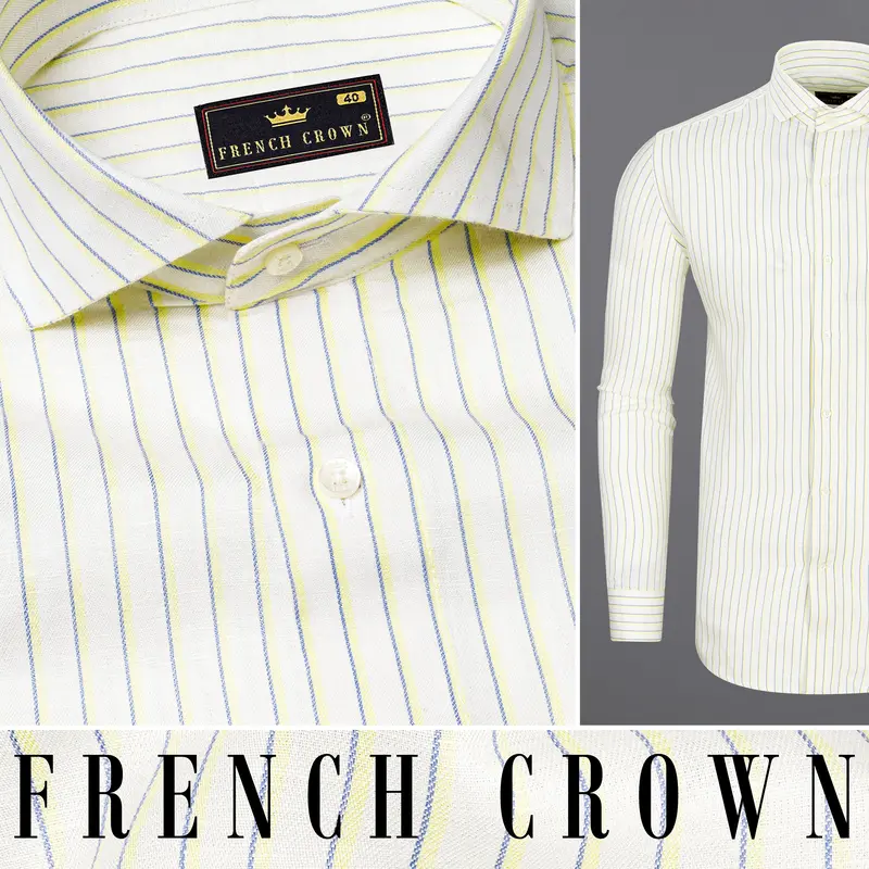 Off-White Striped Luxurious Linen Shirt 10