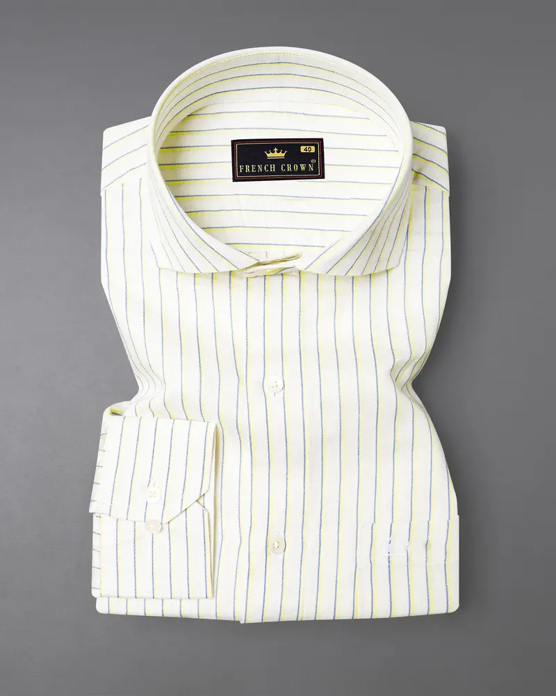 Off-White Striped Luxurious Linen Shirt 3