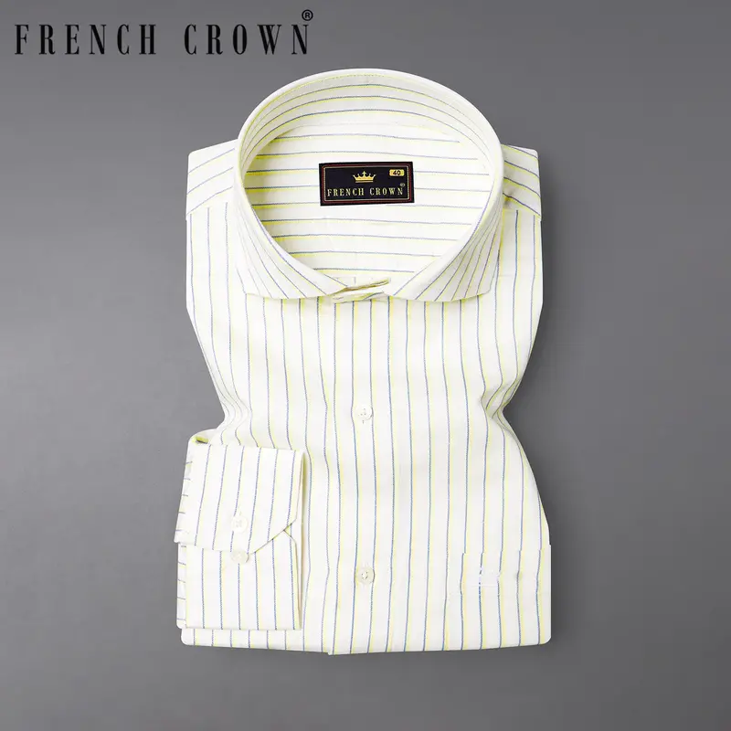 Off-White Striped Luxurious Linen Shirt 7