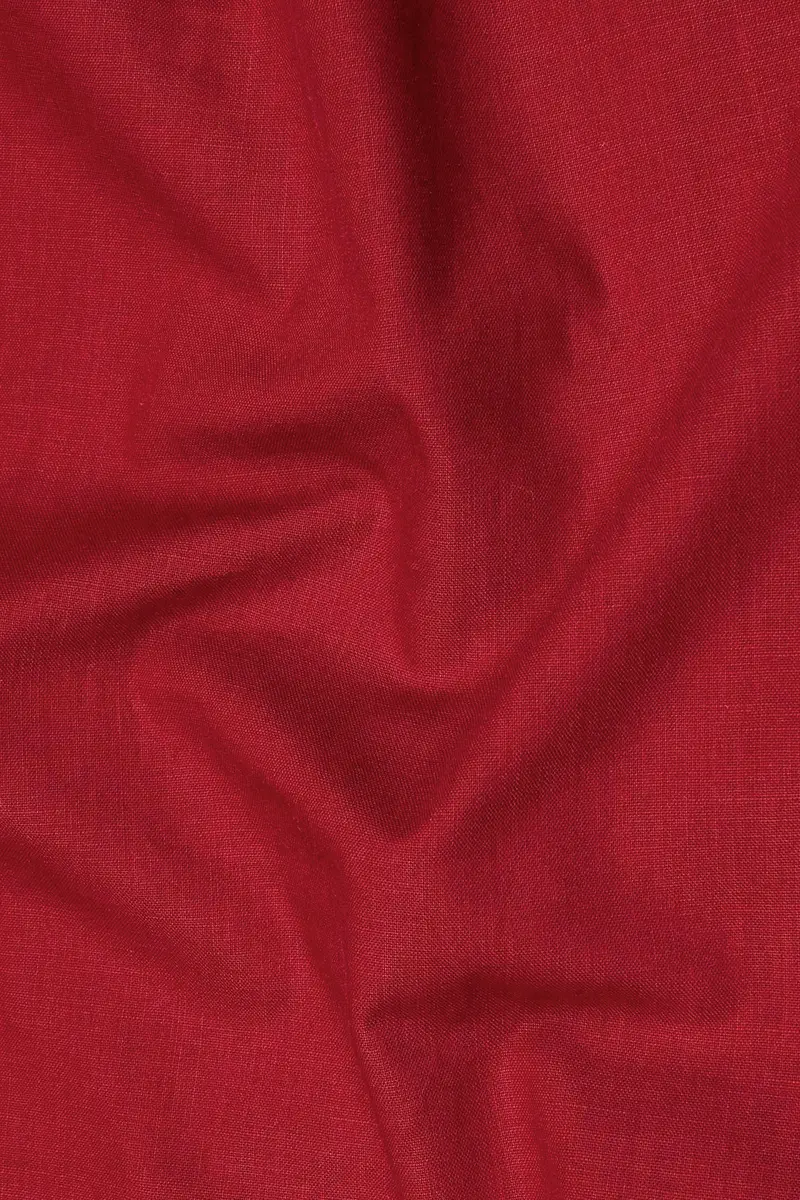 Old Brick Red Heavyweight Luxurious Linen Shirt 2