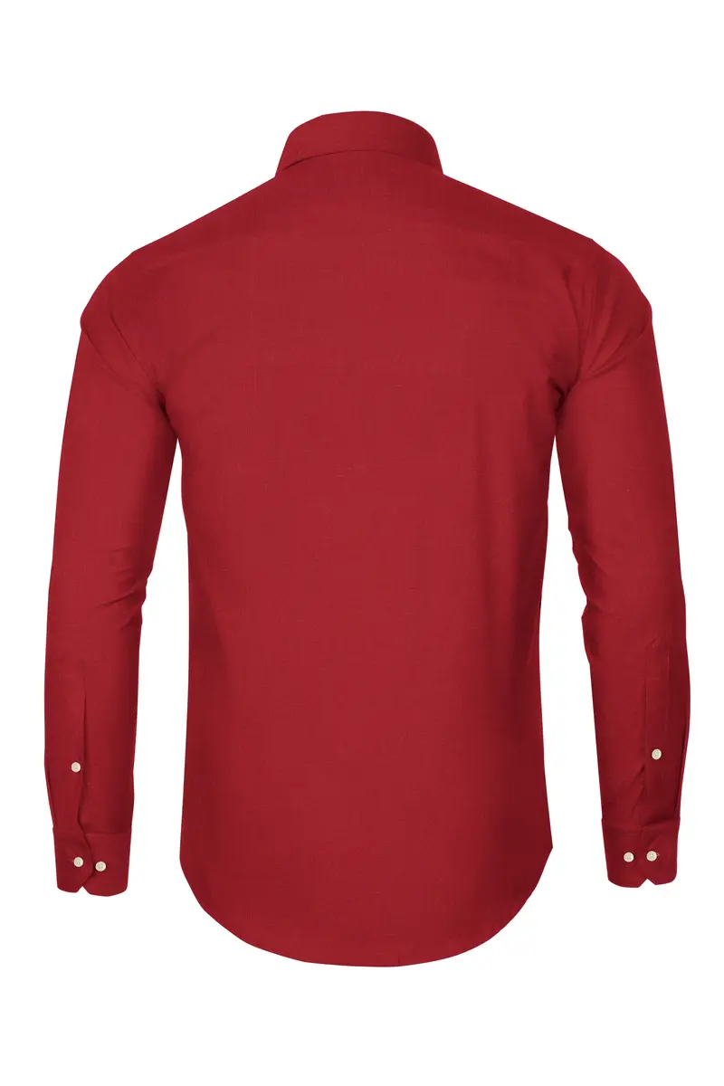 Old Brick Red Heavyweight Luxurious Linen Shirt 5