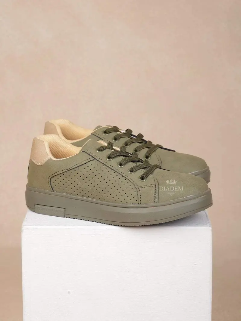 Olive Green Sneakers For Boys 1