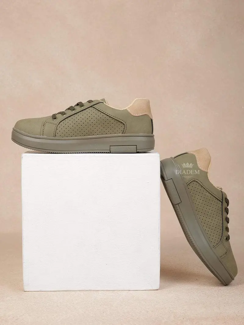 Olive Green Sneakers For Boys 2