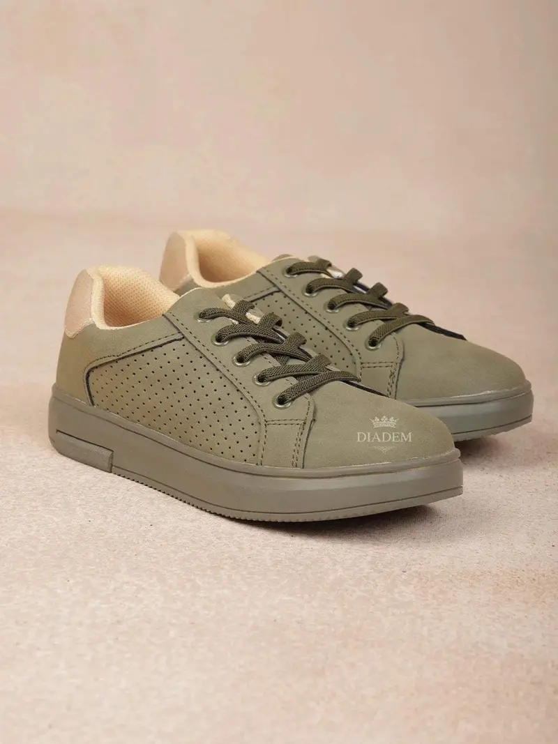 Olive Green Sneakers For Boys 3