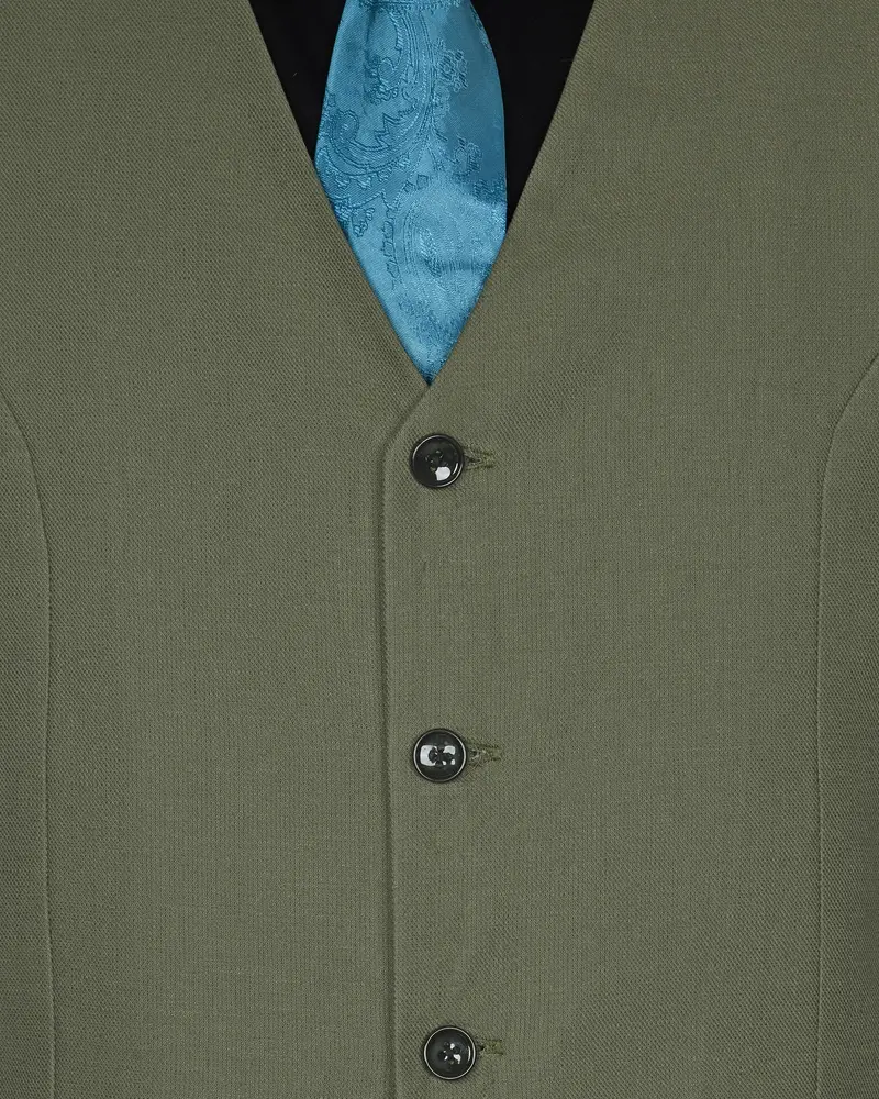 Olive Luxurious Linen Waistcoat 4