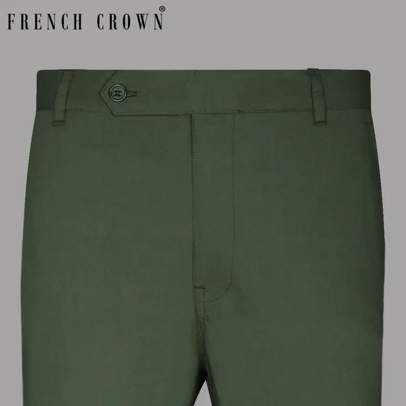 Olive Regular Fit Cotton Pant 1