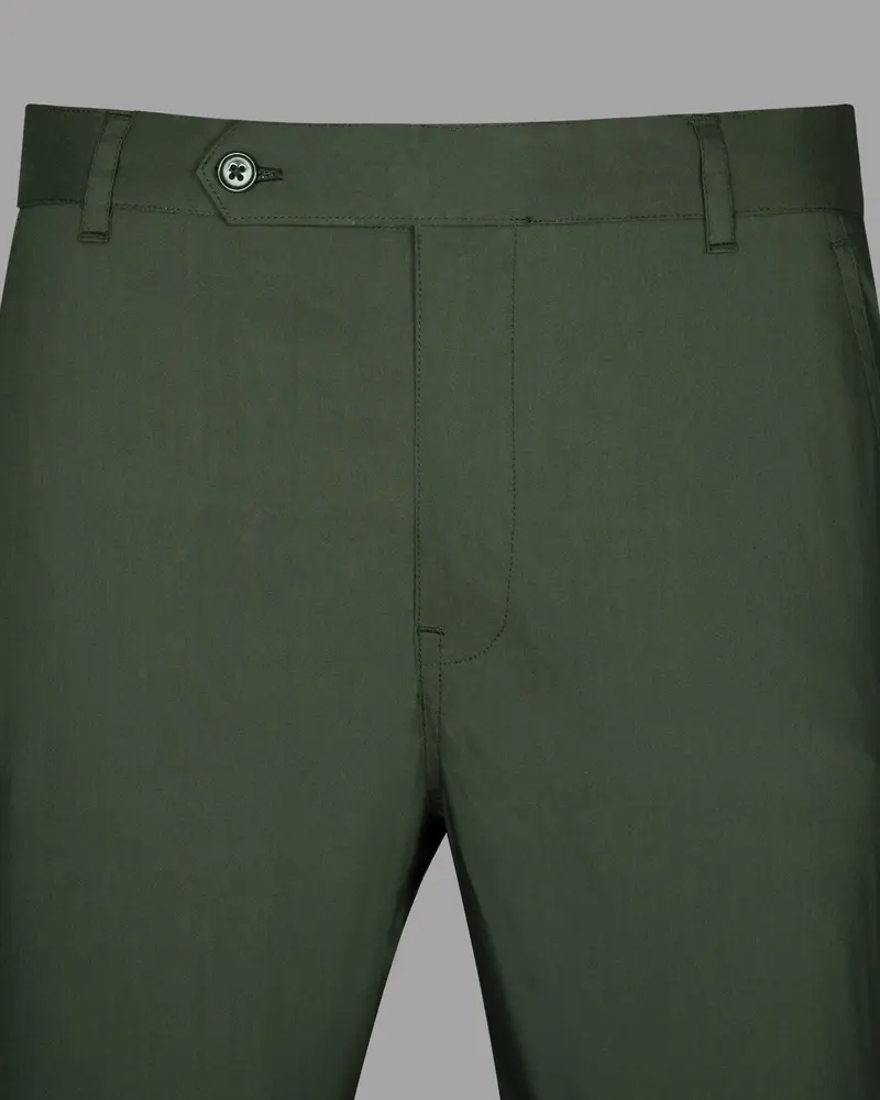Olive Regular Fit Cotton Pant 2