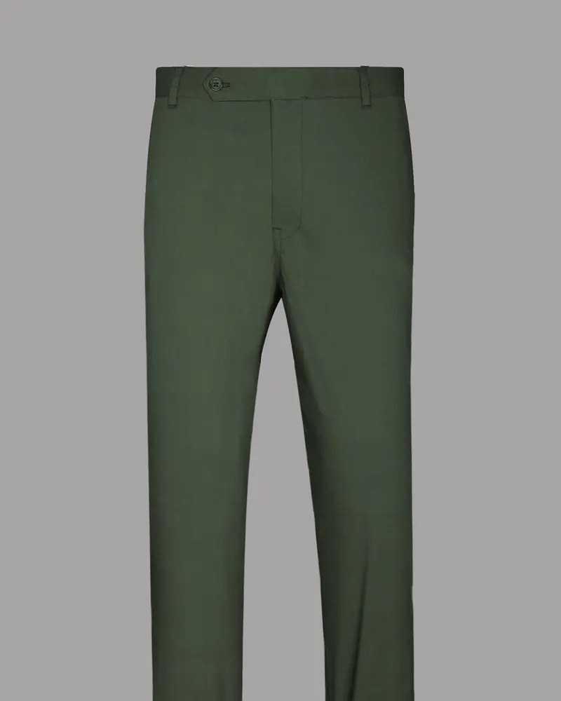 Olive Regular Fit Cotton Pant 4