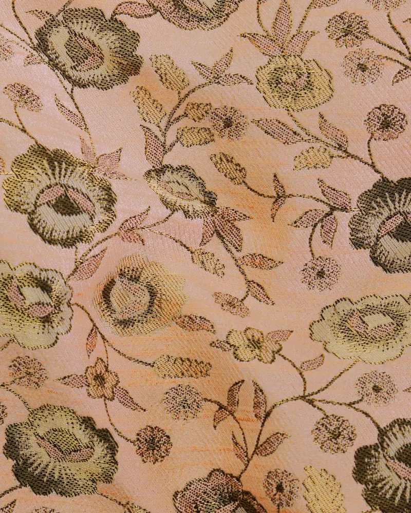 Olive With Cream And Pink Rose Jacquard Premium Designer Nehru Jacket 3