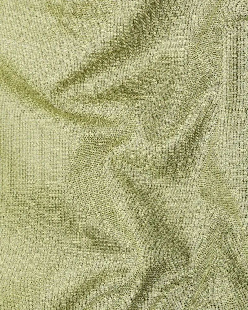 Olivine Green Dobby Textured Premium Giza Cotton Shirt 2