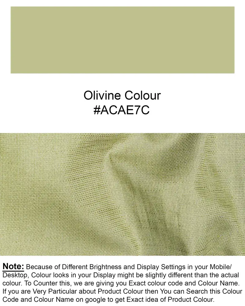 Olivine Green Dobby Textured Premium Giza Cotton Shirt 8