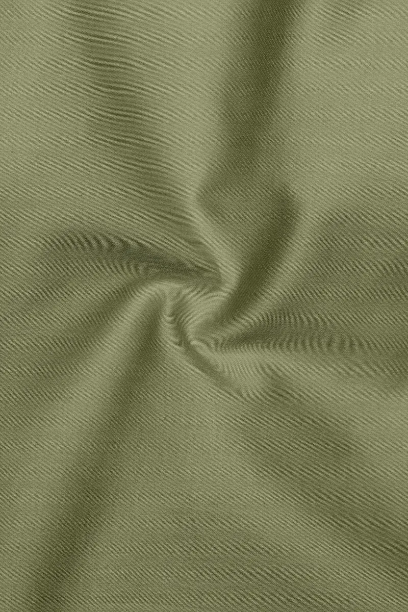 Olvoro-Flex Smoke Green Subtle Sheen Super Soft Premium Cotton Cut Away Collar Dress Shirt 3