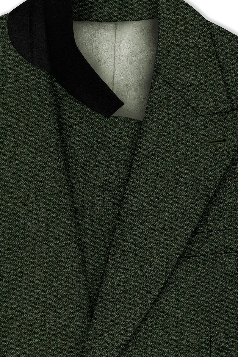 Olvoro-Rifle Green Textured Tweed Double Breasted Suit 5