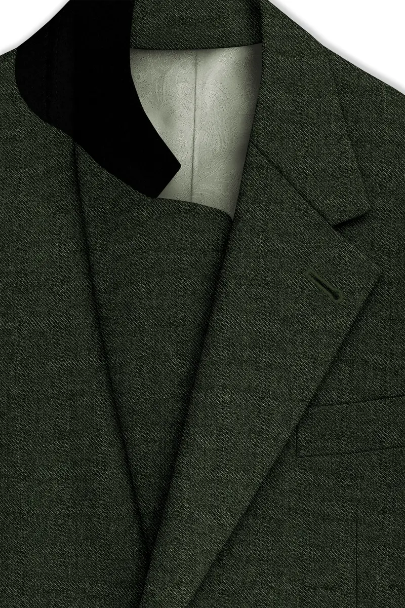 Olvoro-Rifle Green Textured Tweed Single Breasted Sports Blazer 4