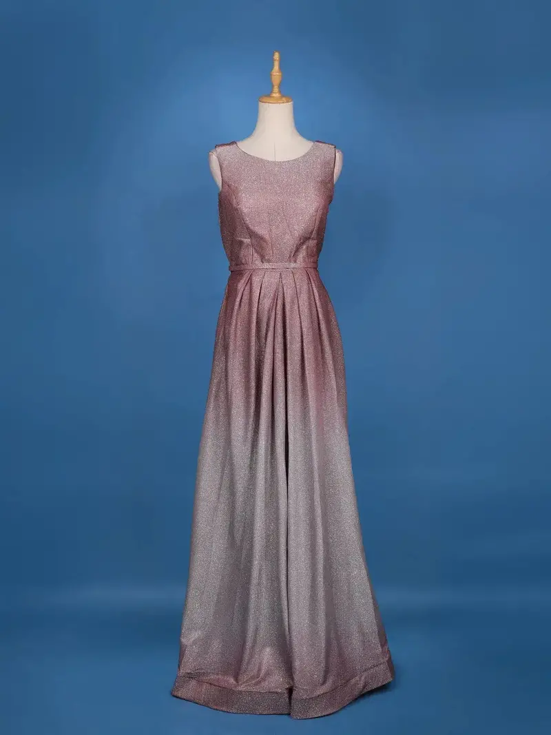 Ombre Effect Shimmer Solid And Glitter Work Party Wear Gown 1