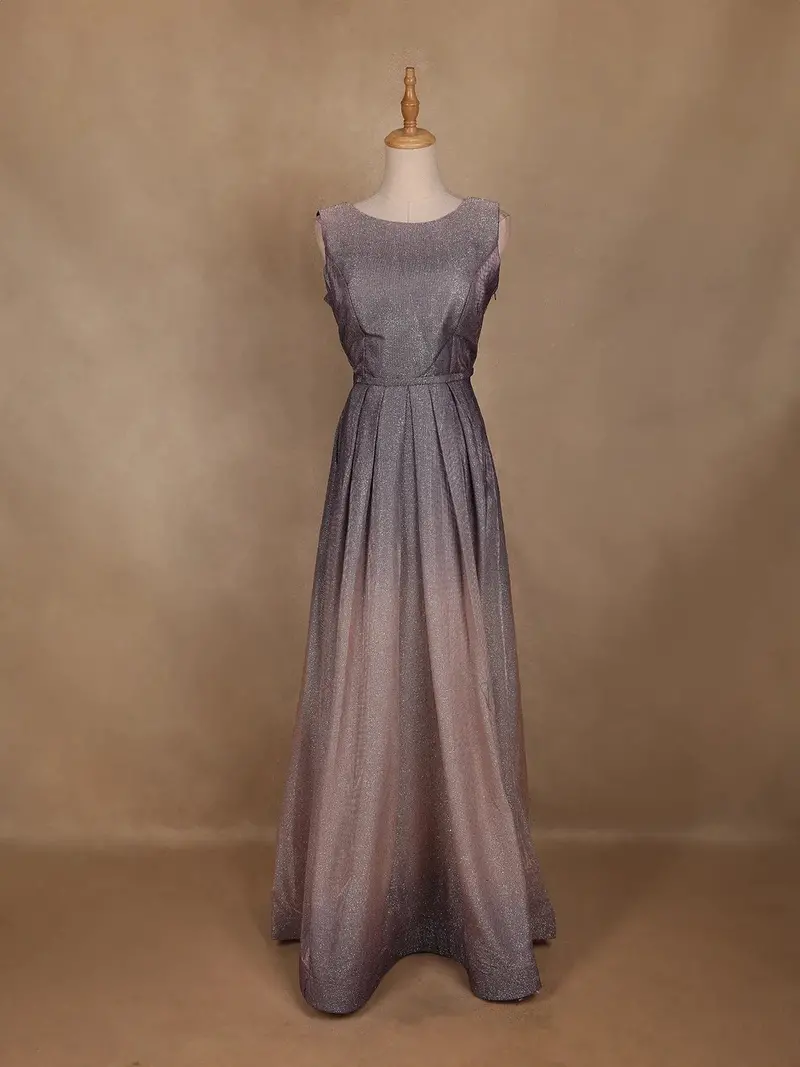 Ombre Effect Shimmer Solid Party Wear Gown 1