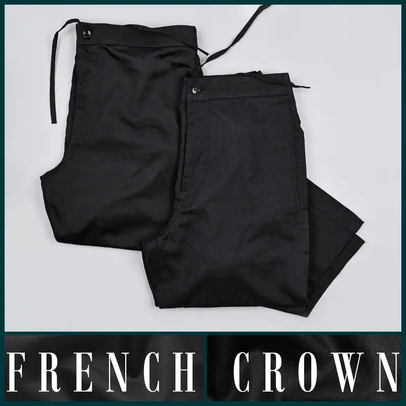 One Black Linen And One Black Cotton Lounge Pants 1