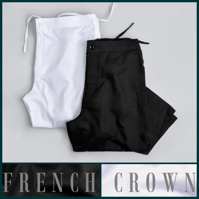 One Black Linen And One White Cotton Lounge Pants 1