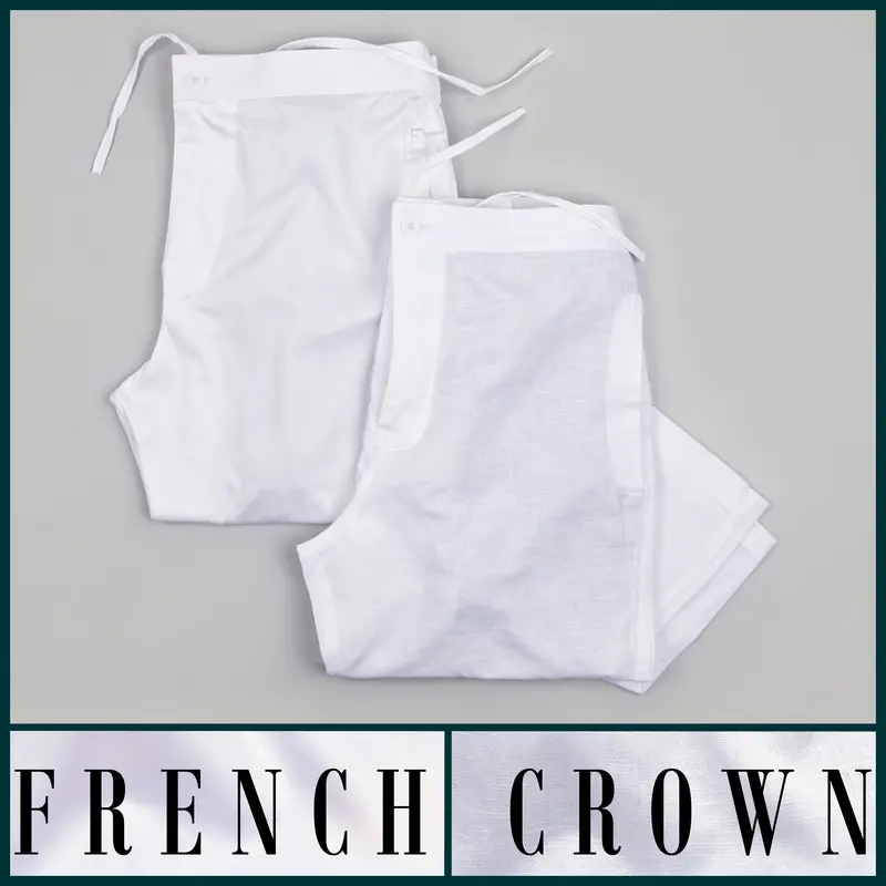 One White Cotton And One White Linen Lounge Pants 1