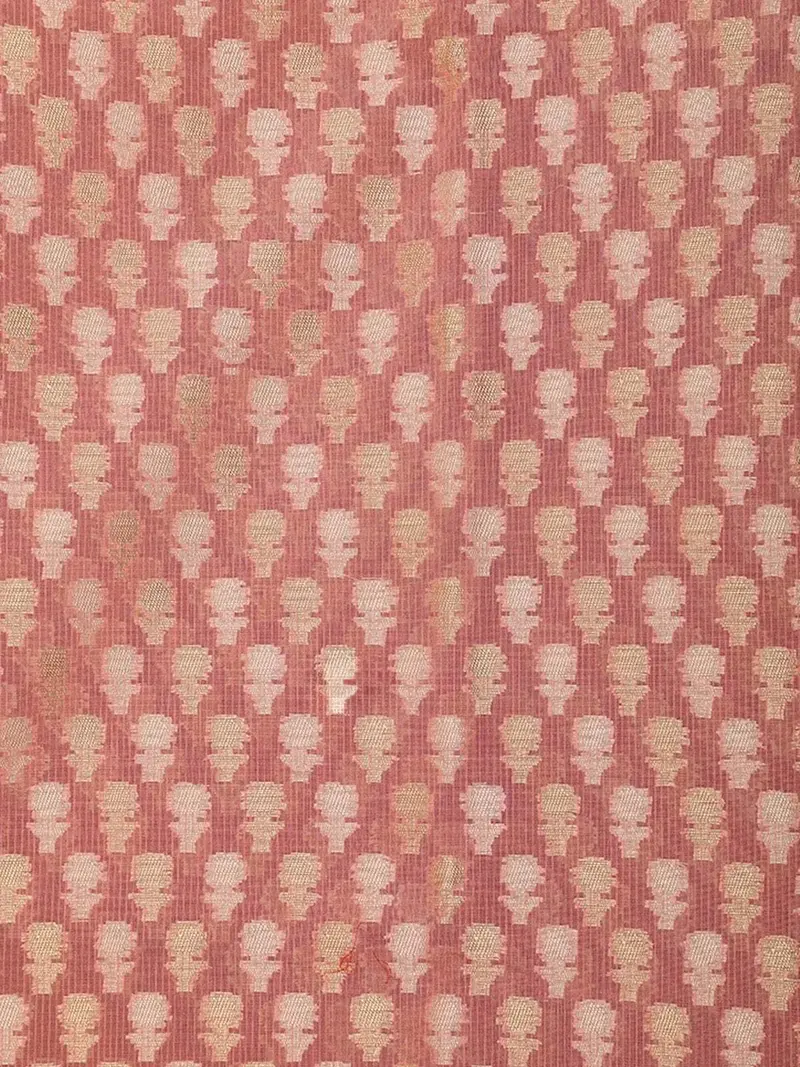 Onion Pink Art Silk Saree With Geometric Floral Design On The Body With Designed Border 2