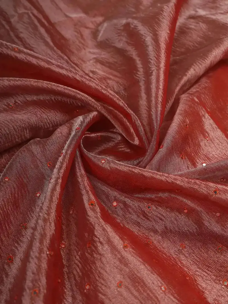Onion Pink Organza Saree With Stone And Crush Design On The Body With Designed Border 2