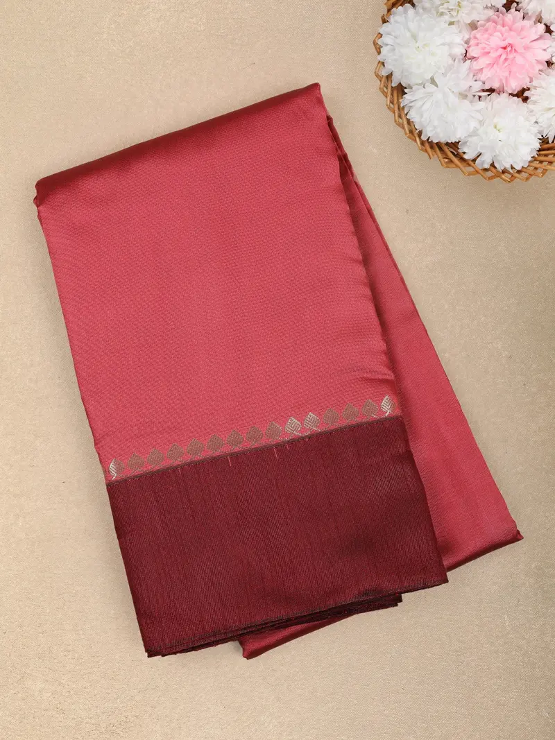 Onion Pink Solid Design Soft Silk Fancy Wear Saree 1