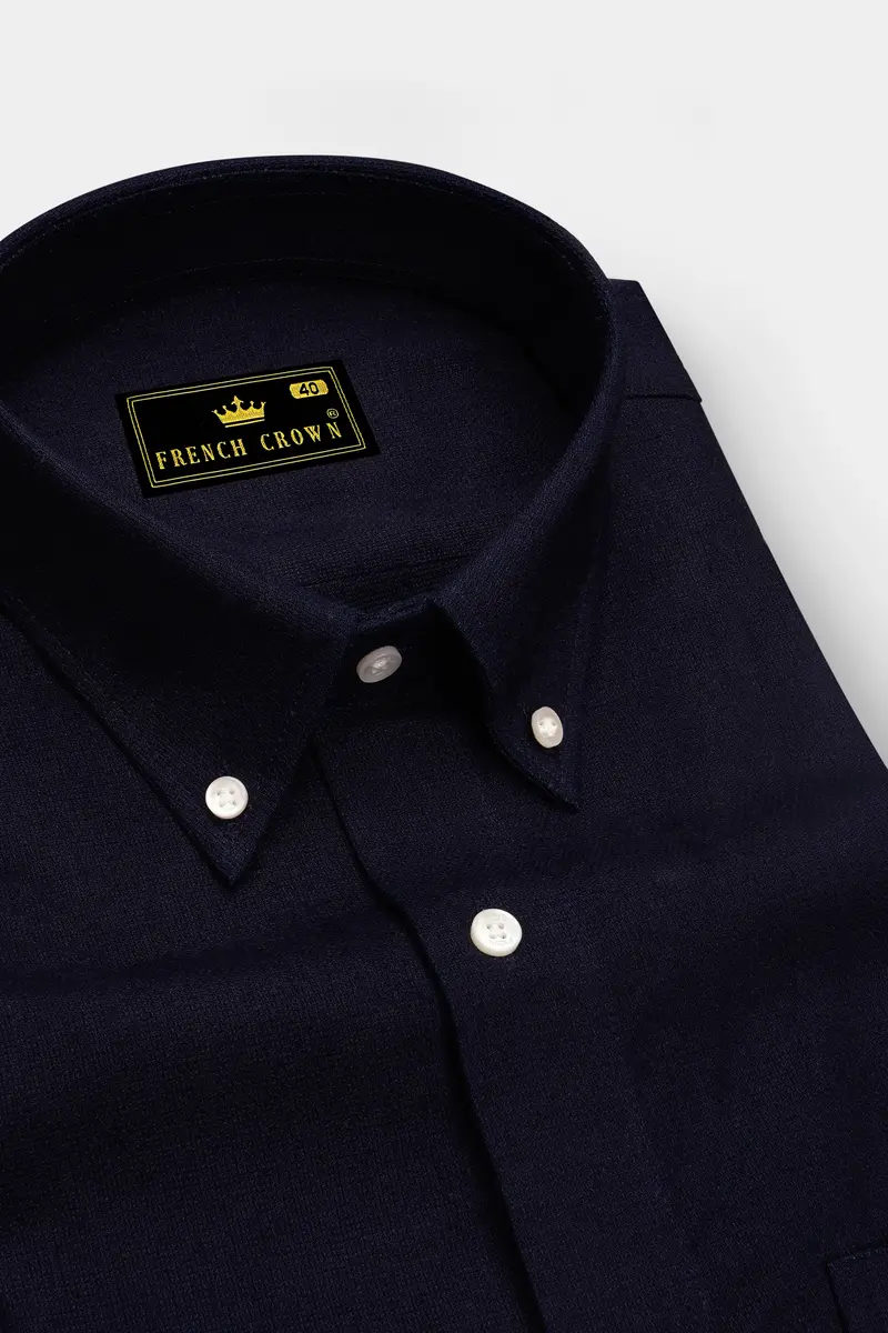 Onyx Black Button-Down Denim Shirt 2