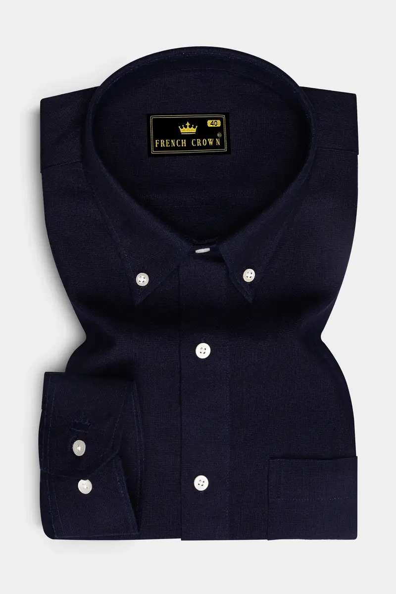 Onyx Black Button-Down Denim Shirt 4