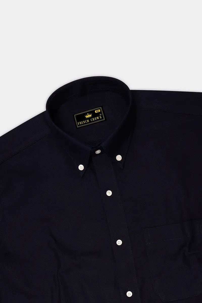 Onyx Black Button-Down Denim Shirt 5