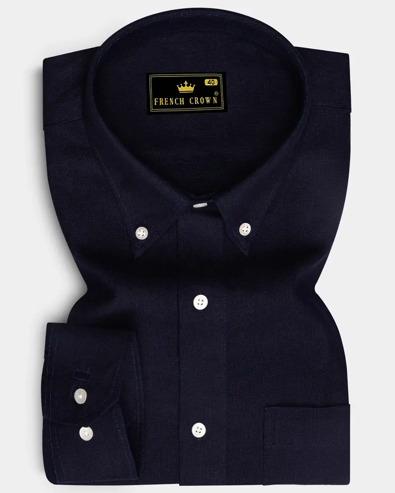 Onyx Black Button-Down Denim Shirt 6