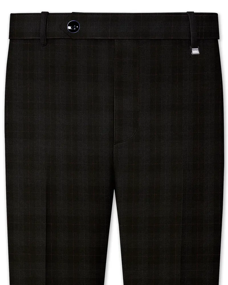 Onyx Black Subtle Plaid Woolrich Pant 1